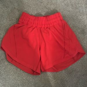new lululemon woman’s red hottie hot shorts 4in. worn never. size 2.